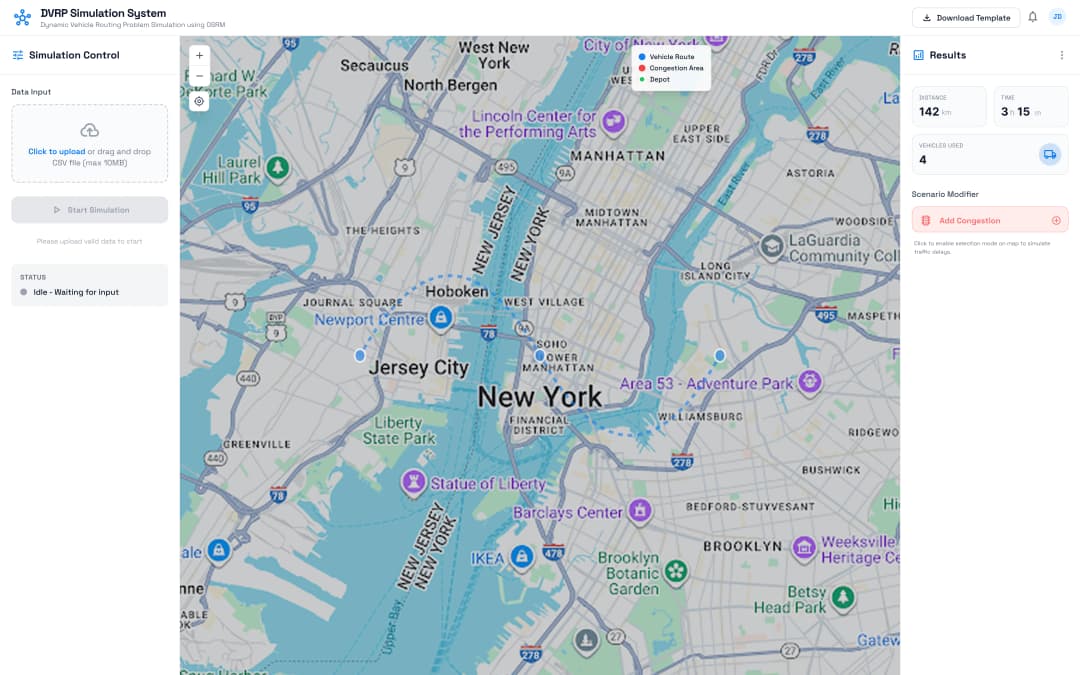 Dynamic Vehicle Routing Problem Simulation